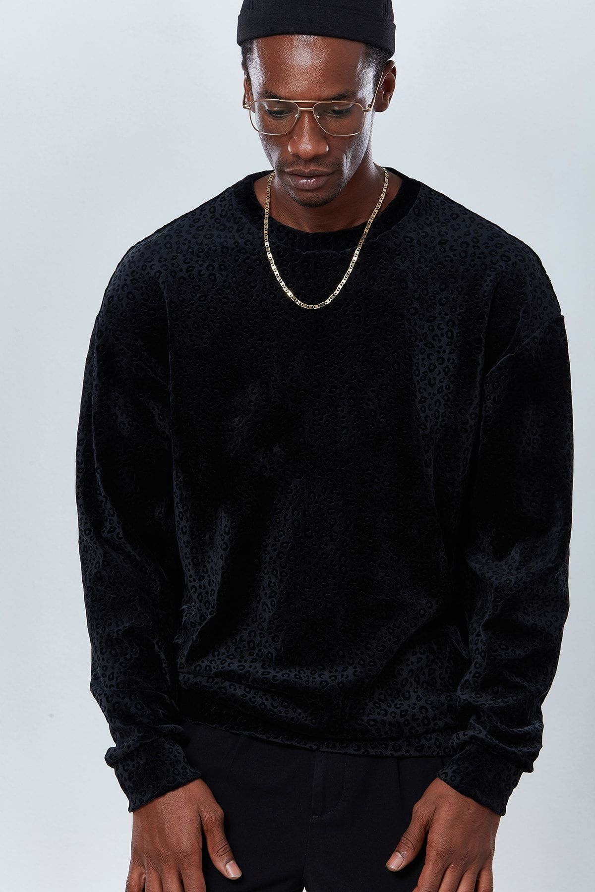Dear Deer Men s Black Sweatshirt Trendyol