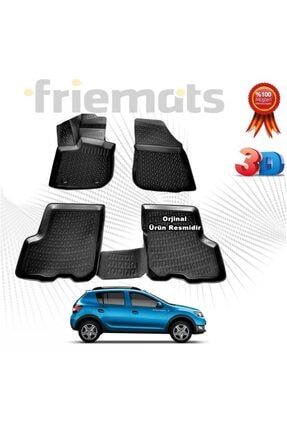 Dacia Sandero Stepway 3d Havuzlu Paspas 2013-2020 Arası Siyah 4 Parça onmr1184