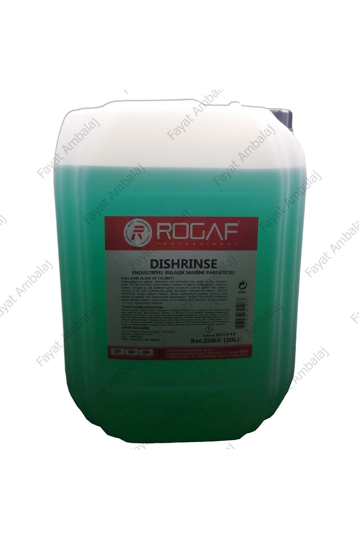 Rogaf Pro Dishrinse Endüstriyel Bulaşık Makina Parlatıcısı 20 Kg
