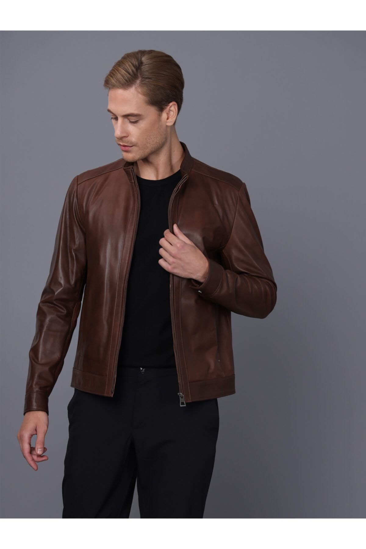 Basics&More-Men's Chestnut Color Jacket 2