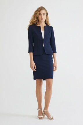 Adl Kadin Lacivert Agrafli Ceket Fiyati Yorumlari Trendyol