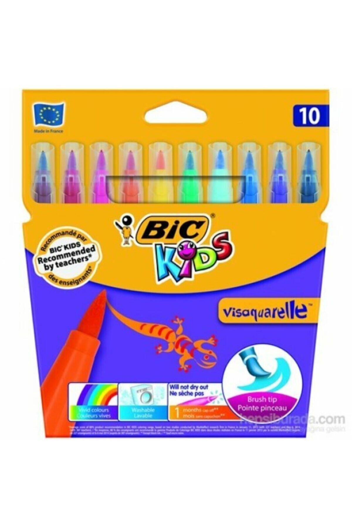 Bic Visa Fırça Uçlu Keçeli Boya Kalemi 10`lu Kutu 3270220001553