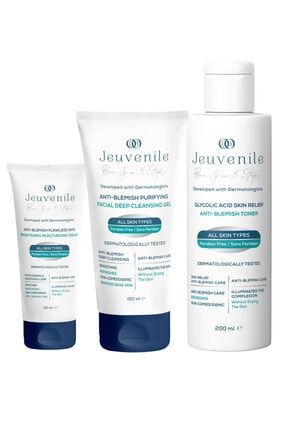 Jeuvenile Karma Ve Yagli Ciltler Icin Gozenek Sikilastirici Siyah Nokta Giderici Bakim Seti 150ml 200ml 50ml Trendyol