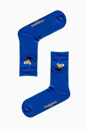 Mavi Kurabiye Canavarı Desenli Renkli Çorap SKT-U1070-36-44