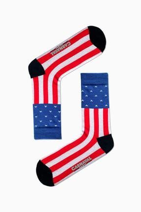 Amerika Bayrak Desenli Renkli Çorap SKT-U1074-36-44
