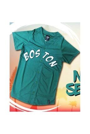 Kadın Yeşil Dar Kalıp Boston Fileli Baseball Gömlek Hyp373ys HYP373YS
