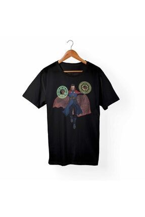 Unisex Siyah Doctor Strange Marvel T-shirt B627