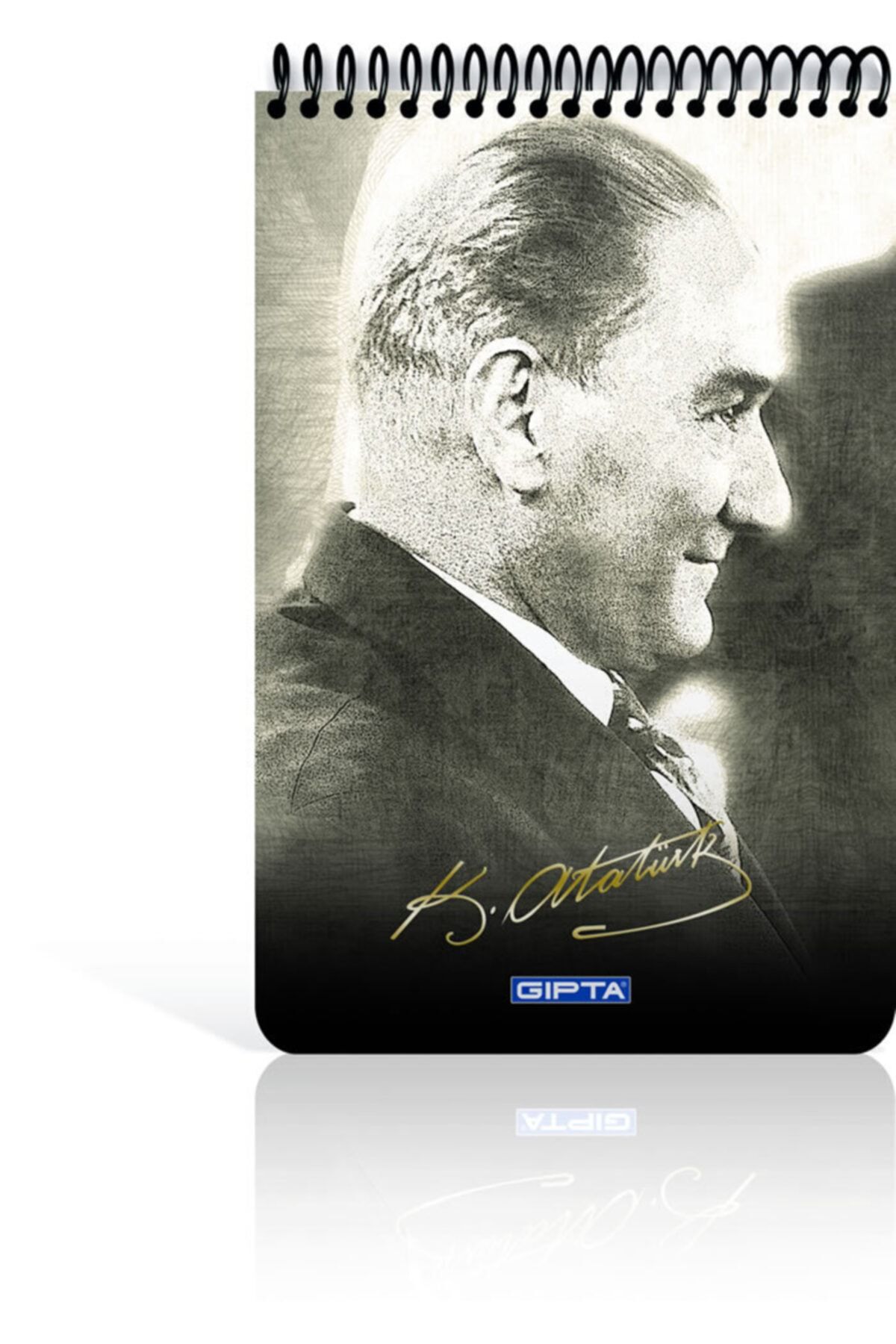 Gıpta-Ataturk A5 Spiral Cardboard Cover Memo Pad (notepad) 100 Sheets Checked (Pack of 6) 2612 1