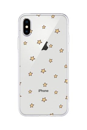 Iphone X Şeffaf Yıldızlar Telefon Kılıfı IPX-033