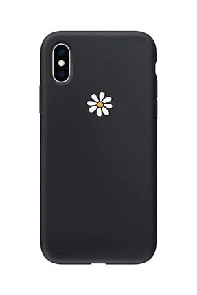 Iphone X Siyah Lansman Papatya Telefon Kılıfı IPXLN-038