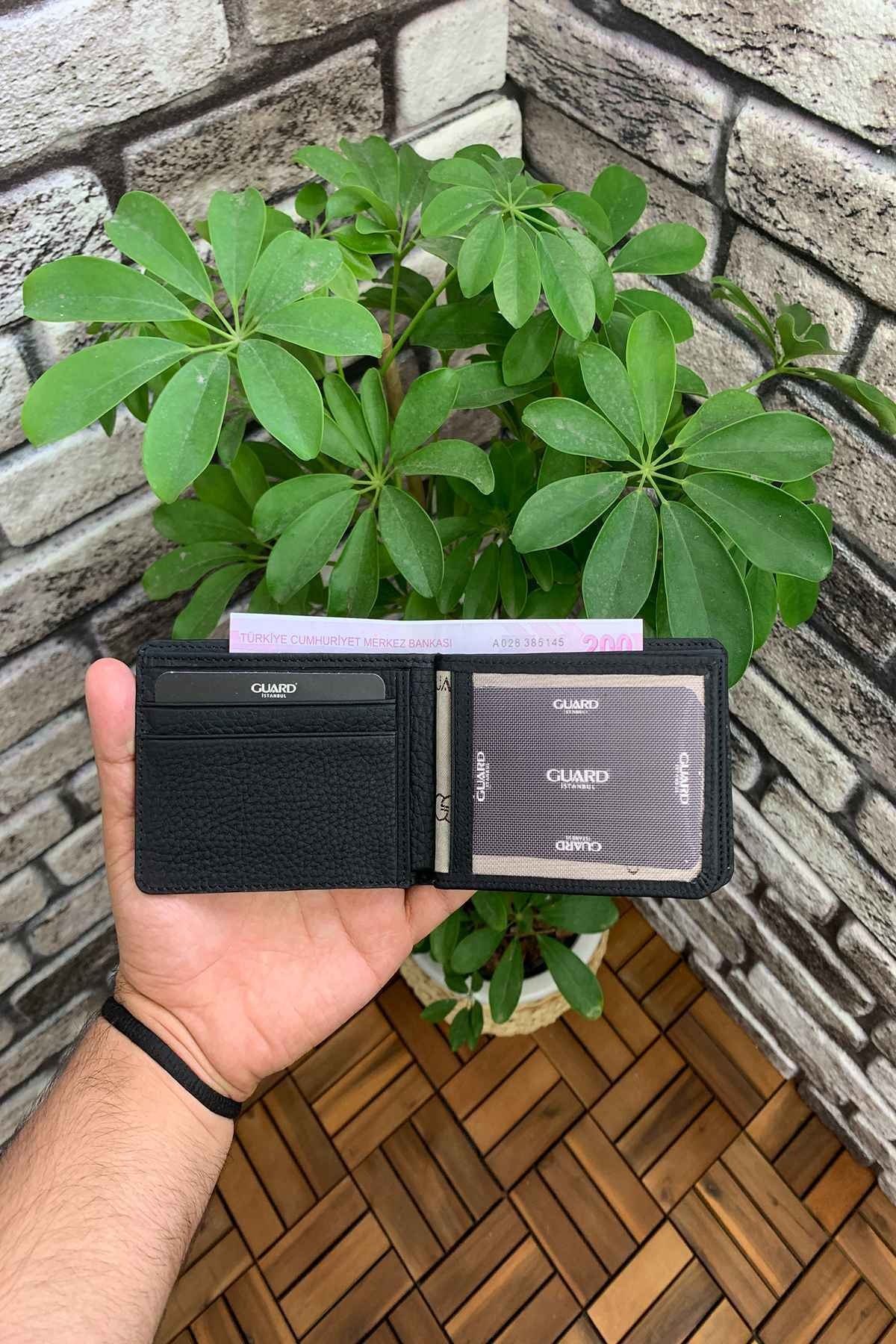 Mat Siyah Deri Erkek Cüzdanı