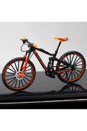 Mountain Bike Siyah - Turuncu 1:10 Ölçek Metal Model MAMİ6162