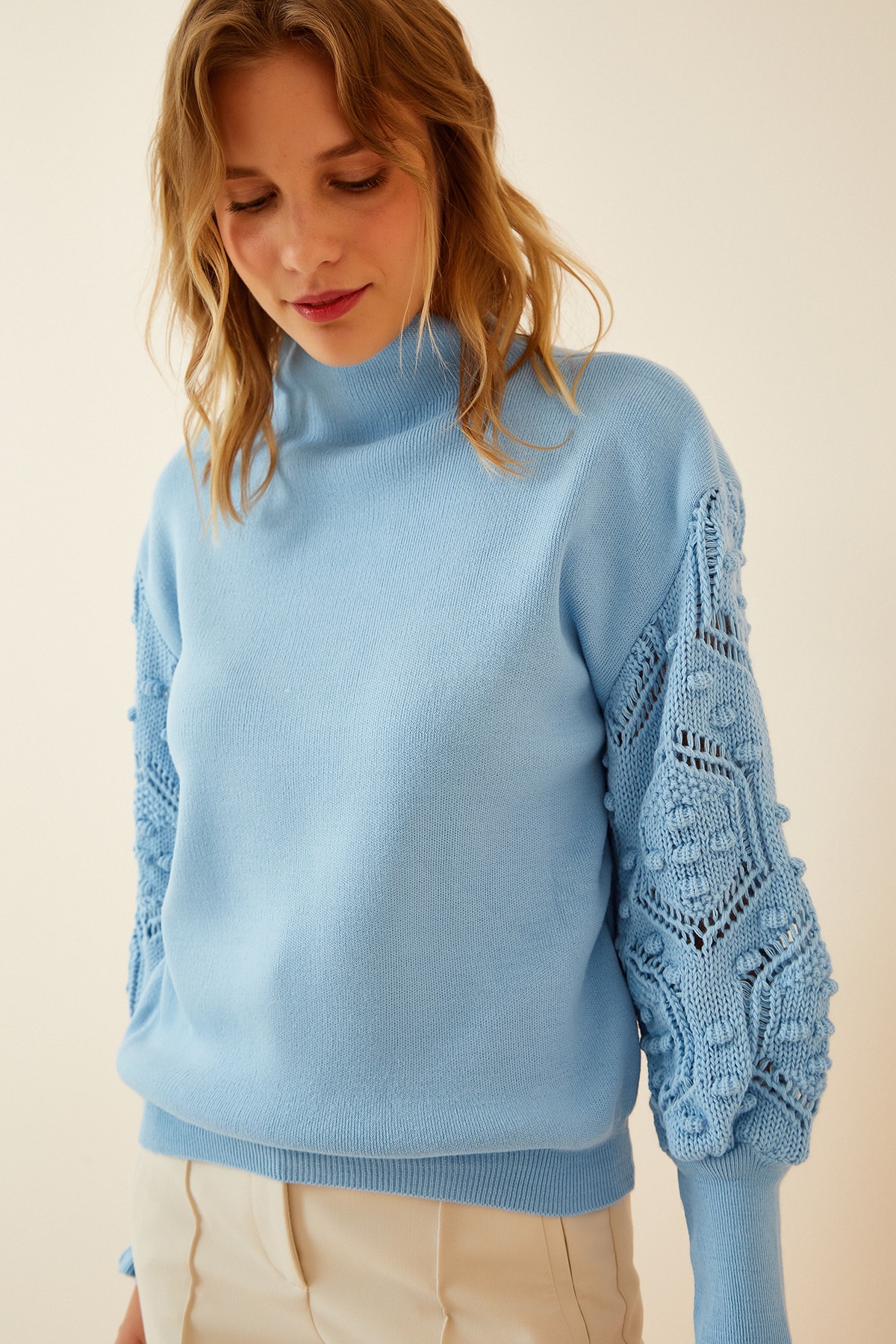 Happiness İstanbul Pullover Blau Regular Fit