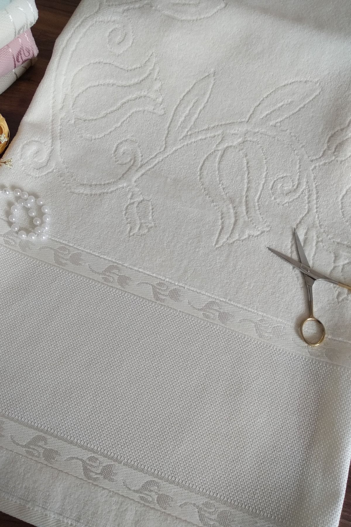 Şelale-Etamin 2 Pack 50x90 Jacquard Without Fringes With Gaps Cross Stitch Dyeing Cream 3