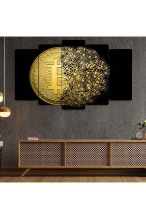 Bitcoin 5 Parçalı Dekoratif Tablo Q5-0599