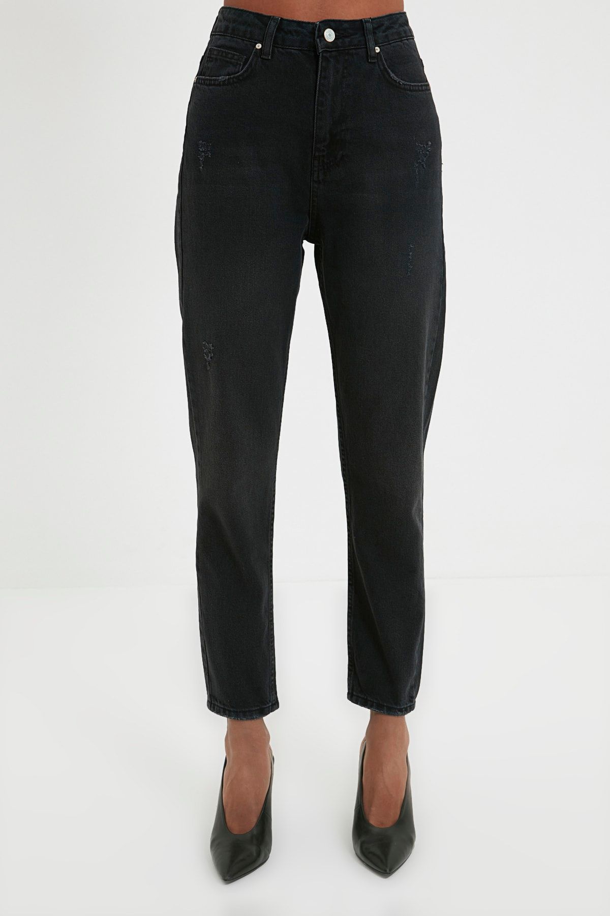Trendyol Collection Jeans - Black - Mom - Trendyol