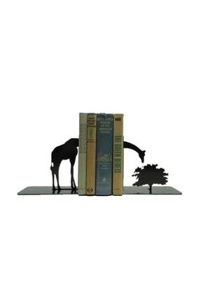 Metal Siyah Zürafa Figürlü Kitap Desteği - Dekoratif Estetik Kitap Tutucu HDA101
