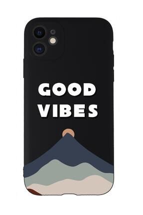 Iphone 11 Uyumlu Good Vibes Desenli Kamera Korumalı Lansman Kılıf Premium Silikonlu MCIP11KKLANS209