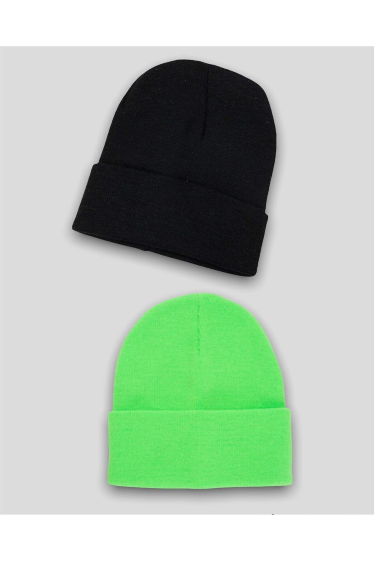 Unisex Basic Bere Seti Siyah & Neon Yeşil