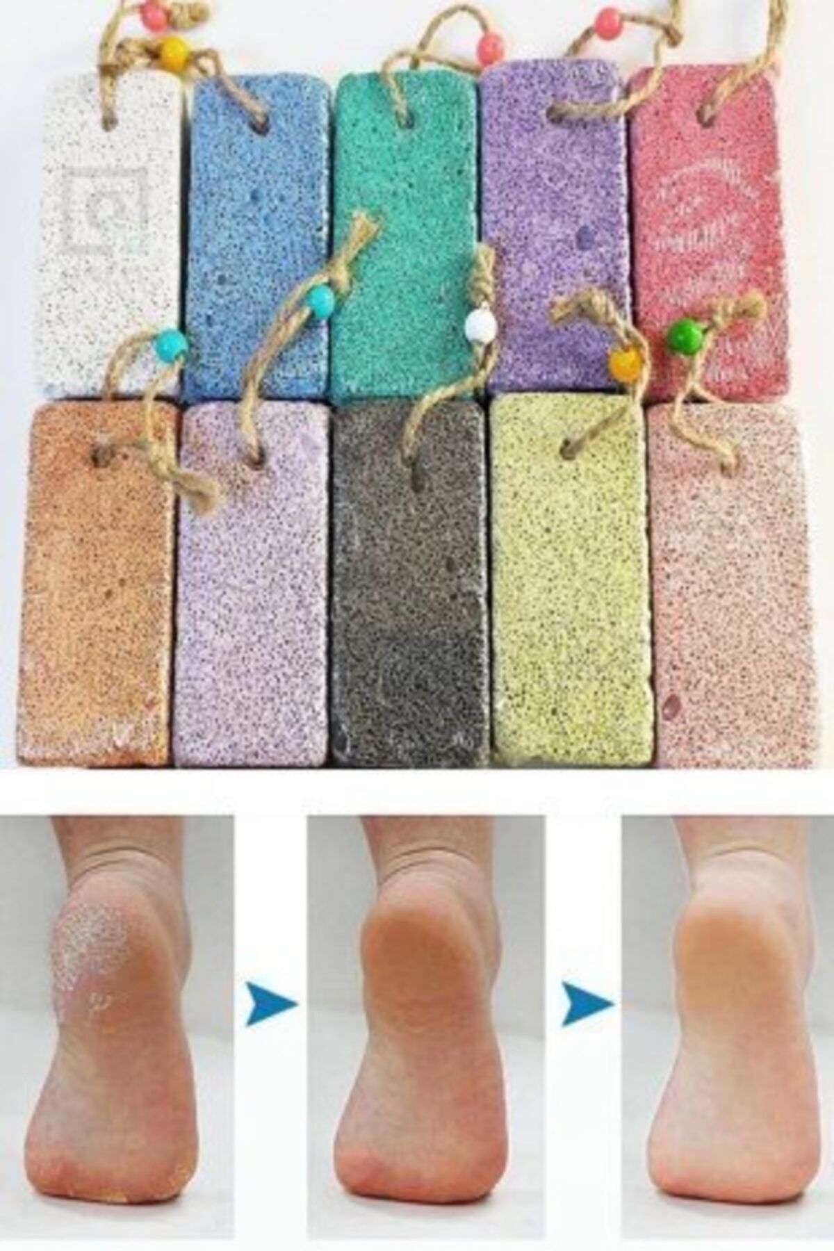 Cilt Topuk Taşı (10 Adet)topuk Kazıyıcı Poza Peeling Banyo Pedikür Manikür Nasır Doğal Ayak Bakımı