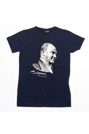 Atatürk Portre 3 / Slim Fit Unisex Tshirt / Arkası Imza Baskılı mAddogX002