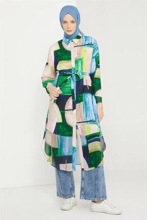Kadın Beli Bağlamalı Şifon Detaylı Tunik Elbise 21k4600 Lacivert K21KA4600001-1990