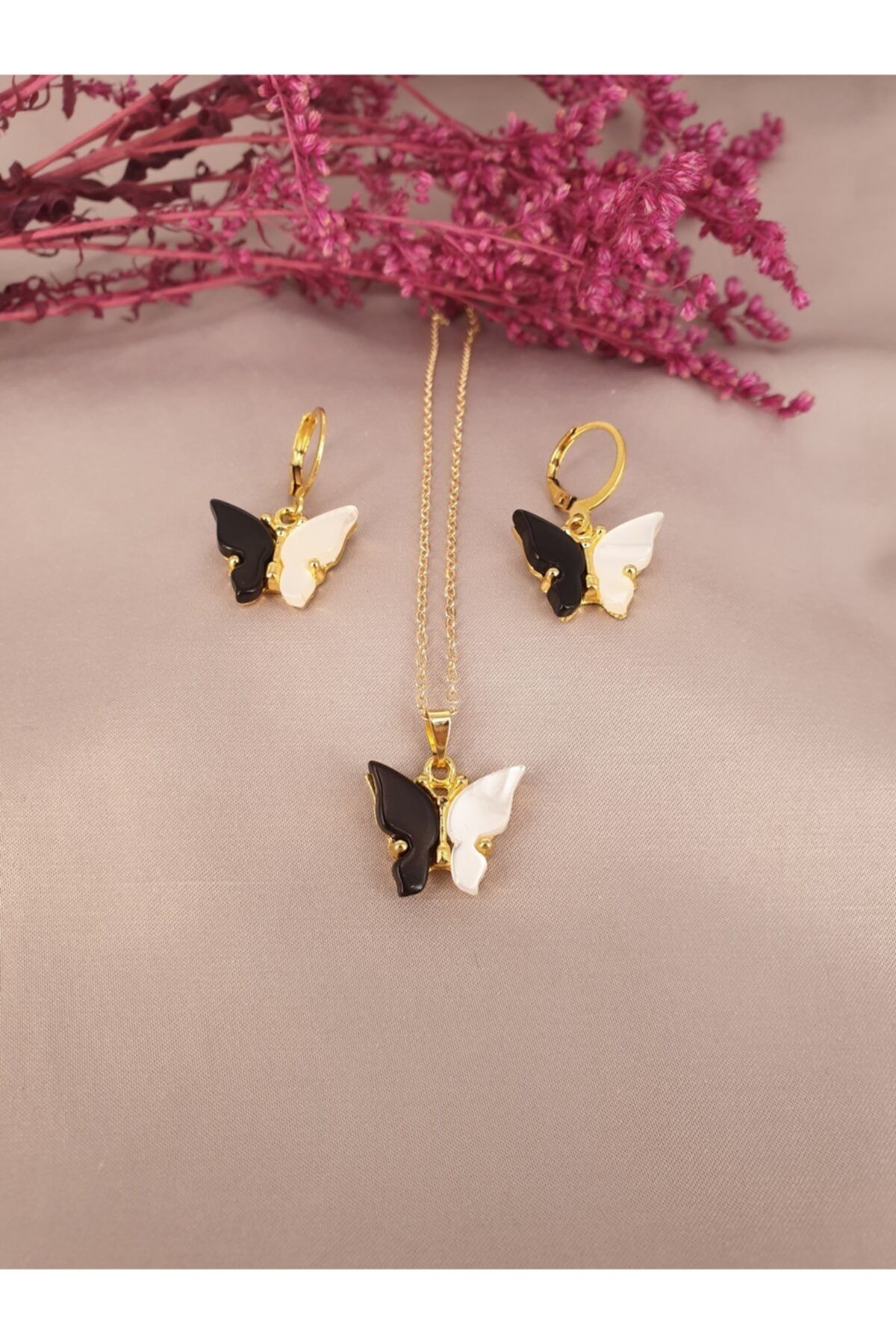 Butterfly necklace and earring clearance set