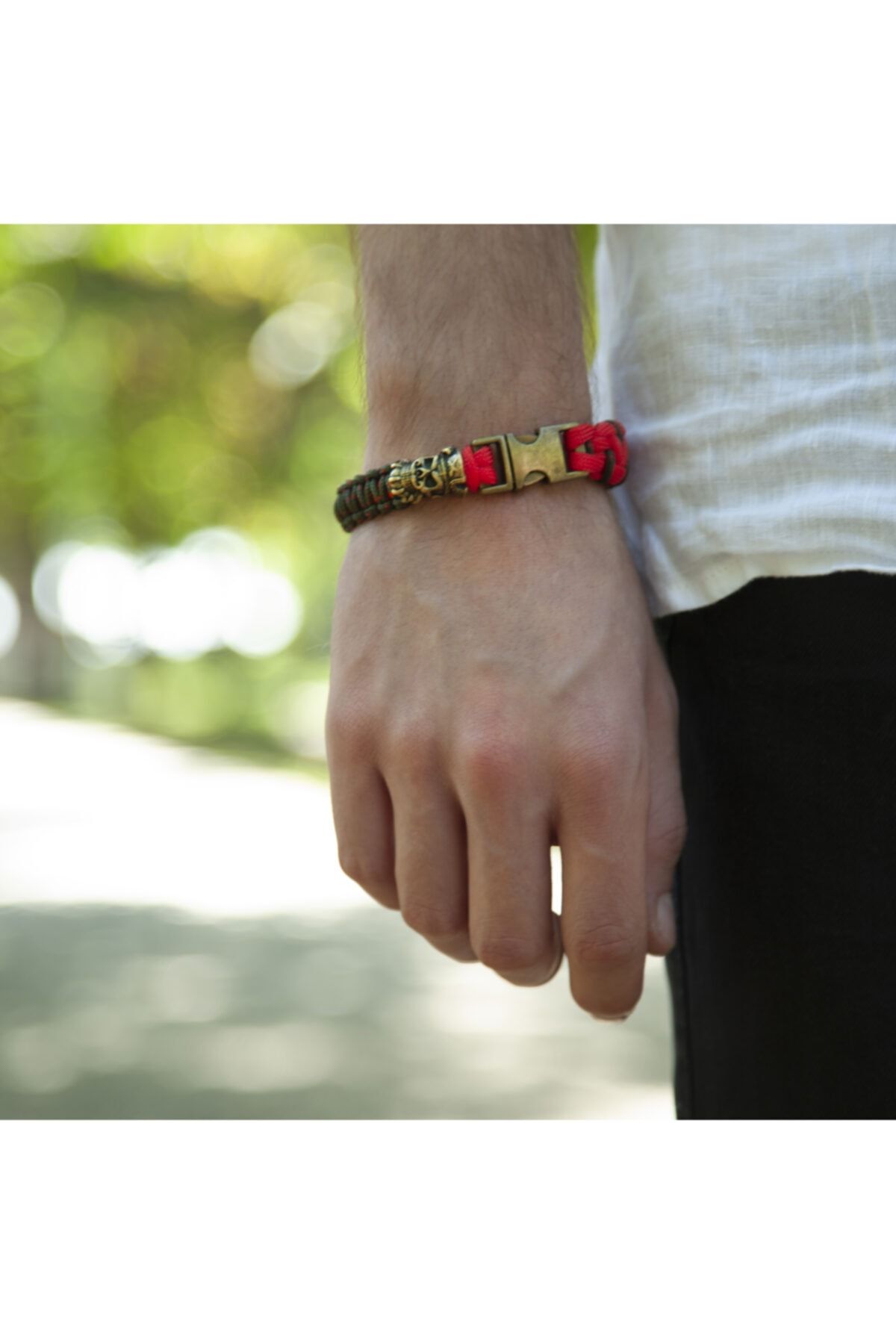Duruj Pirate Beads Kırmızı Şık Tasarıma Sahip Yüksek Kaliteli ve Dayanıklı Paracord Bileklik SE11160