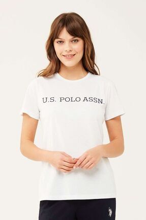 U.s Polo Assn. 16595 Kadın Kısa Kollu Tşört-beyaz USP16595