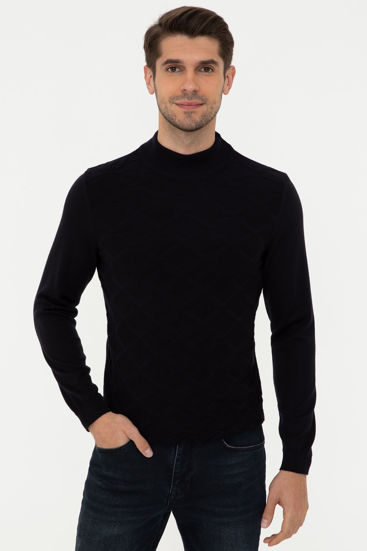 پیر کاردین ژاکت مردانه سرمه‌ای G021SZ0TK.000.1281829