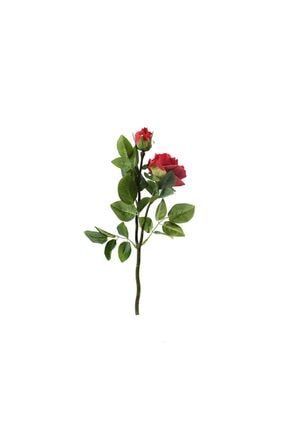 Yapay Goncalı Açmış Gül Dalı Kırmızı Yapay Çiçek Yapay-Cicek-23