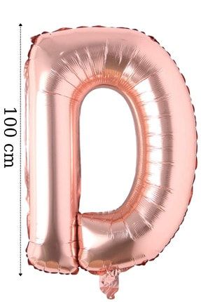 Folyo Balon D Harfi Helyum Balon 100 Cm Rose Renk AR1589R