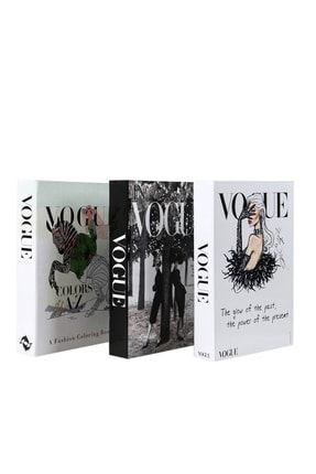 3'lü Vogue Serisi Dekoratif Kitap Kutu iray04