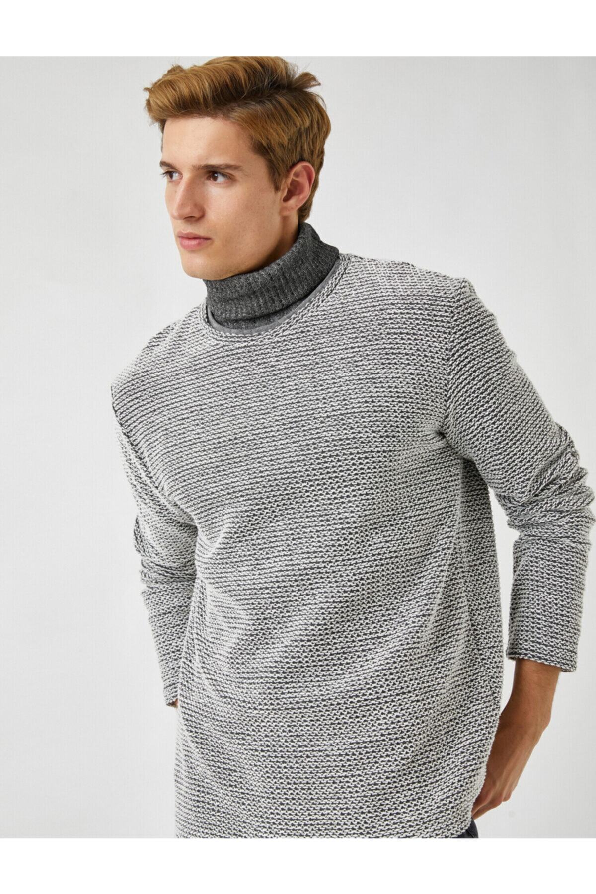 کوتون ژاکت یقه گرد اسلیم فیت