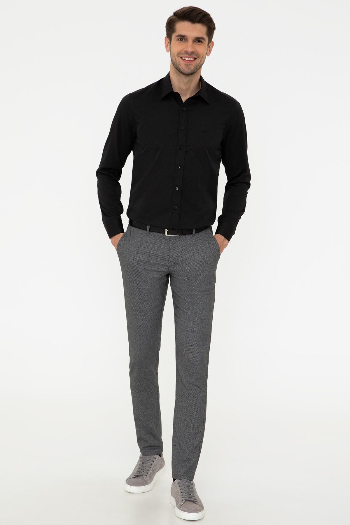 پیراهن مردانه مشکی پیرکاردین | G021GL004.000.1390299 اورجینال - تصویر 4