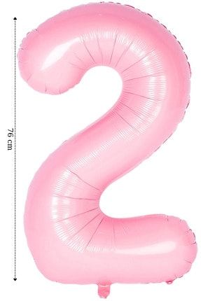 Folyo Balon 2 Rakamı Helyum Balon 76 Cm Pembe Renk BB01392