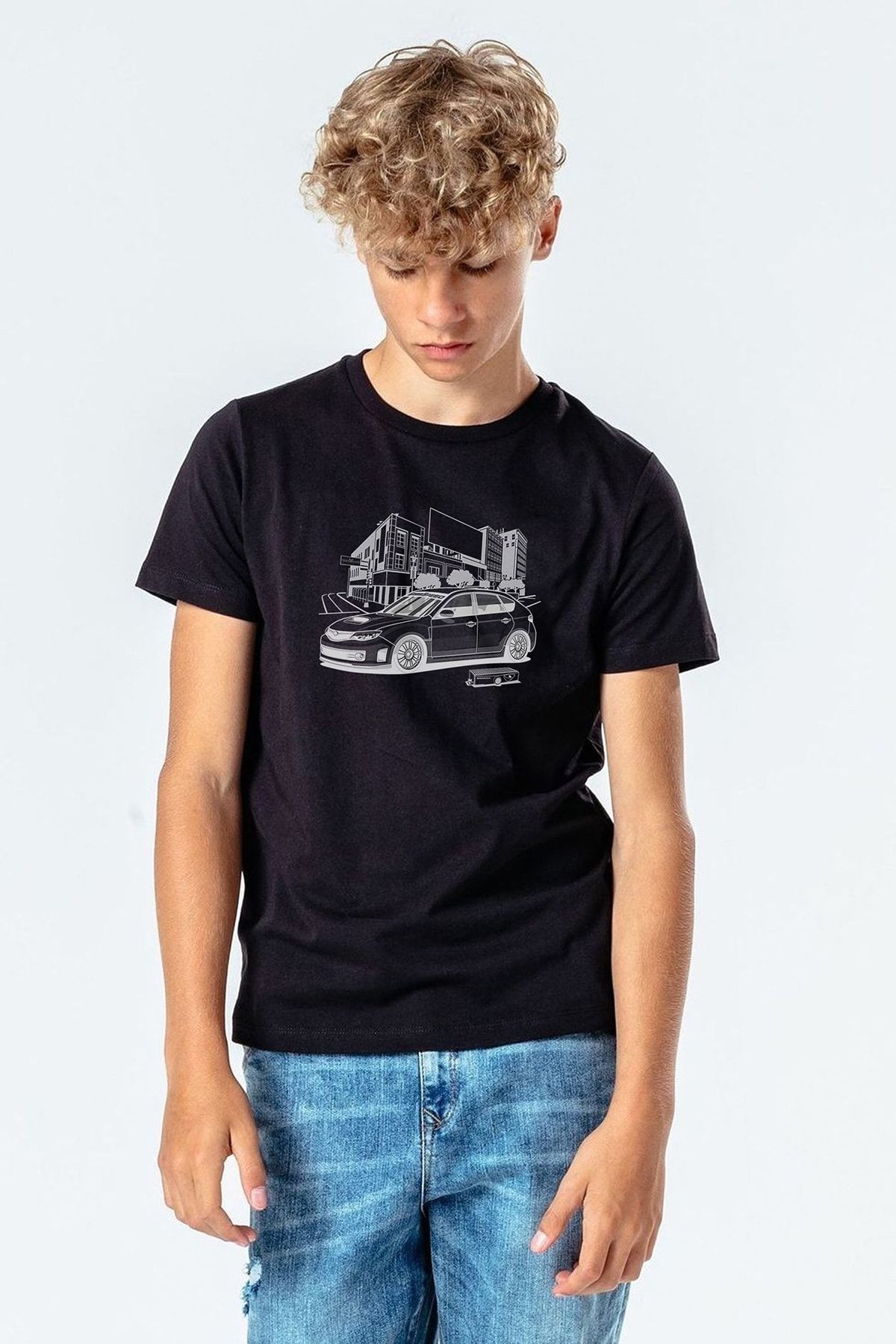 QIVI Hanorac Negru Unisex Cu Imprimeu Hackback Subaru Pentru Copii Unisex - 7-8 ani