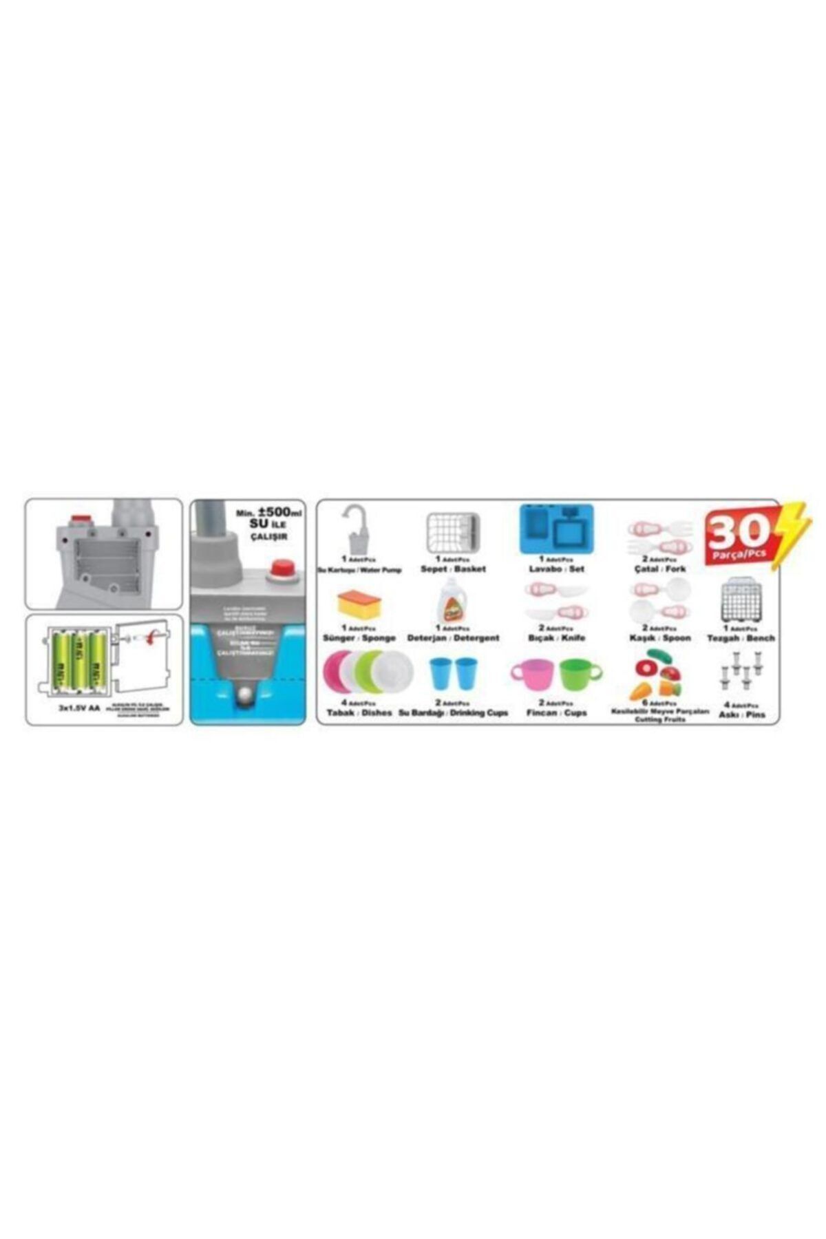 Kayyum Oyuncak-Modern 25 Pcs Pink Sink and Kitchen Fountain 4