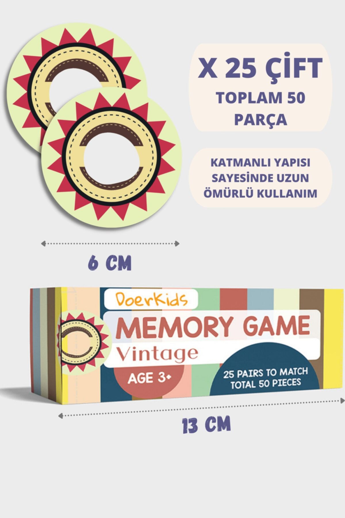 DoerKids-Vintage Memory Game - Matching Skill Memory Game - 4 Different Uses 3