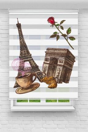 Paris Zamanı Dijital Baskılı Zebra Perde-mutfak Perdesi-genç Odası Perdesi-zebra Stor Perde TYC00264292252