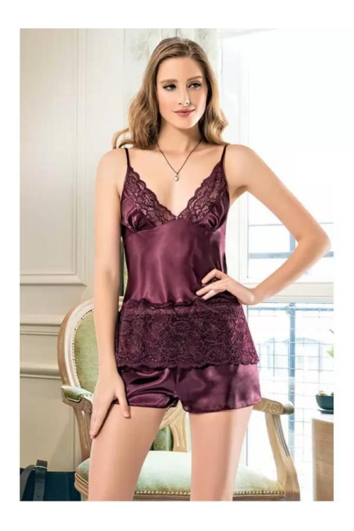 Nilay Kadın Saten Şort Takım 404