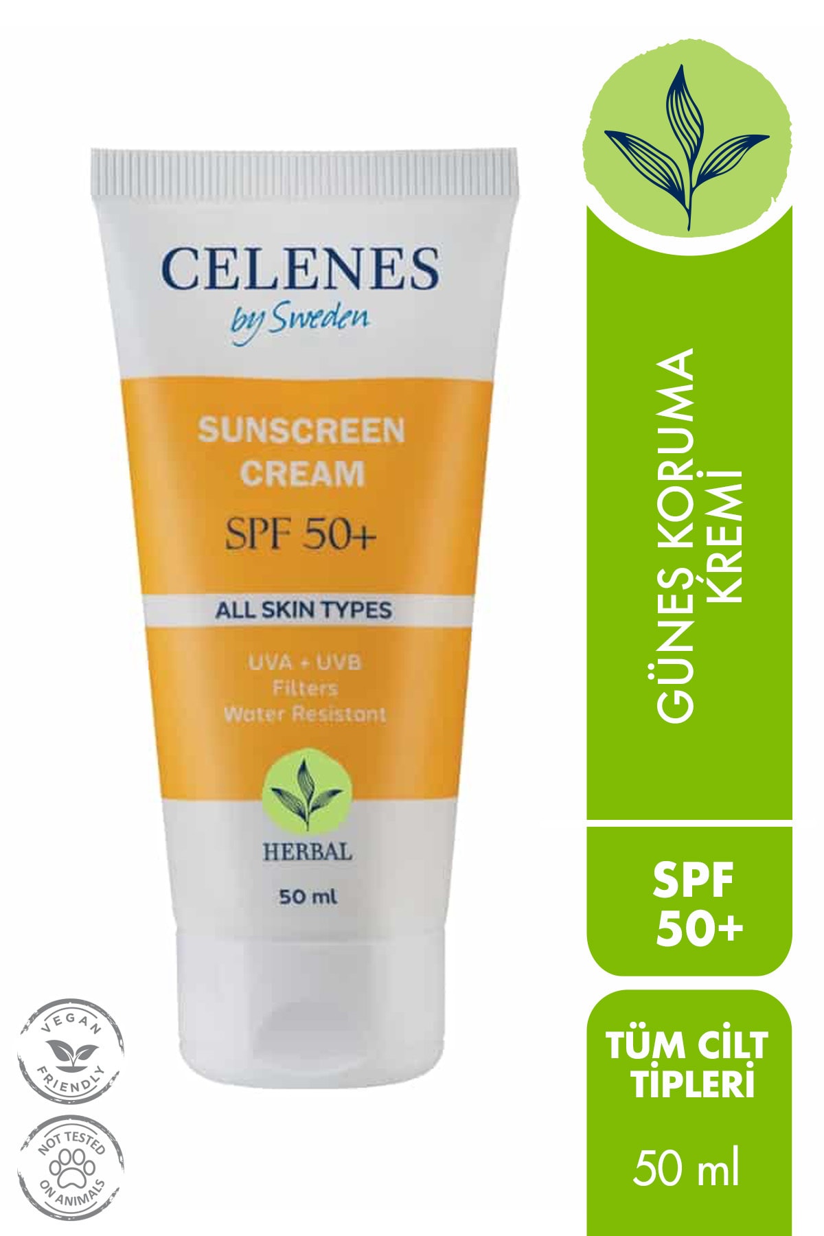 Celenes Herbal Güneş Koruma Kremi 50 Spf 50ml/ Tüm Cilt Tipleri
