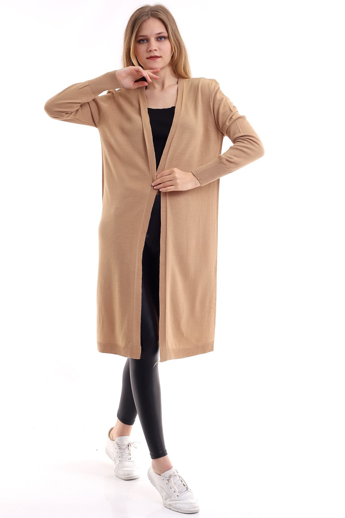 Matte  V Yaka Uzun İnce Triko Hırka - Görsel 2