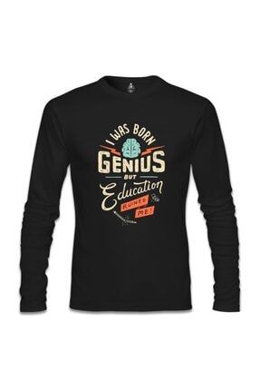 Yazı - Genius Siyah Erkek Sweatshirt - SL-1318