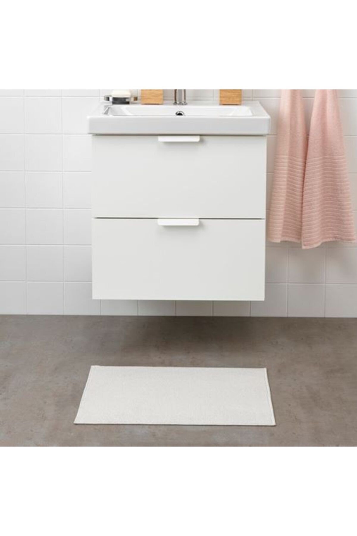 IKEA Fıntsen Banyo Paspası Beyaz 40x60 Cm TB7192
