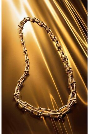 Paslanmaz Kararmaz Tiffany Model Altın Renk Çelik Kaplama Kolye EDW02