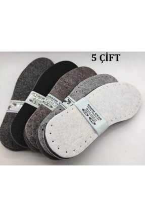 Rasim Uyar 5 Çift Karışık Renkli Keçe EVA Patik Tabanı - 2 Katmanlı Hazır Del...