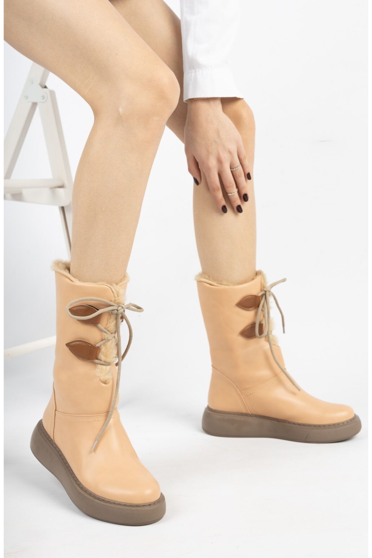 Womens furry snow clearance boots