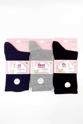 Kadın Şeker Çorabı Diyabetik Dikişsiz Soft Yıkamalı Pamuklu Soket 12 Adet bon5965495