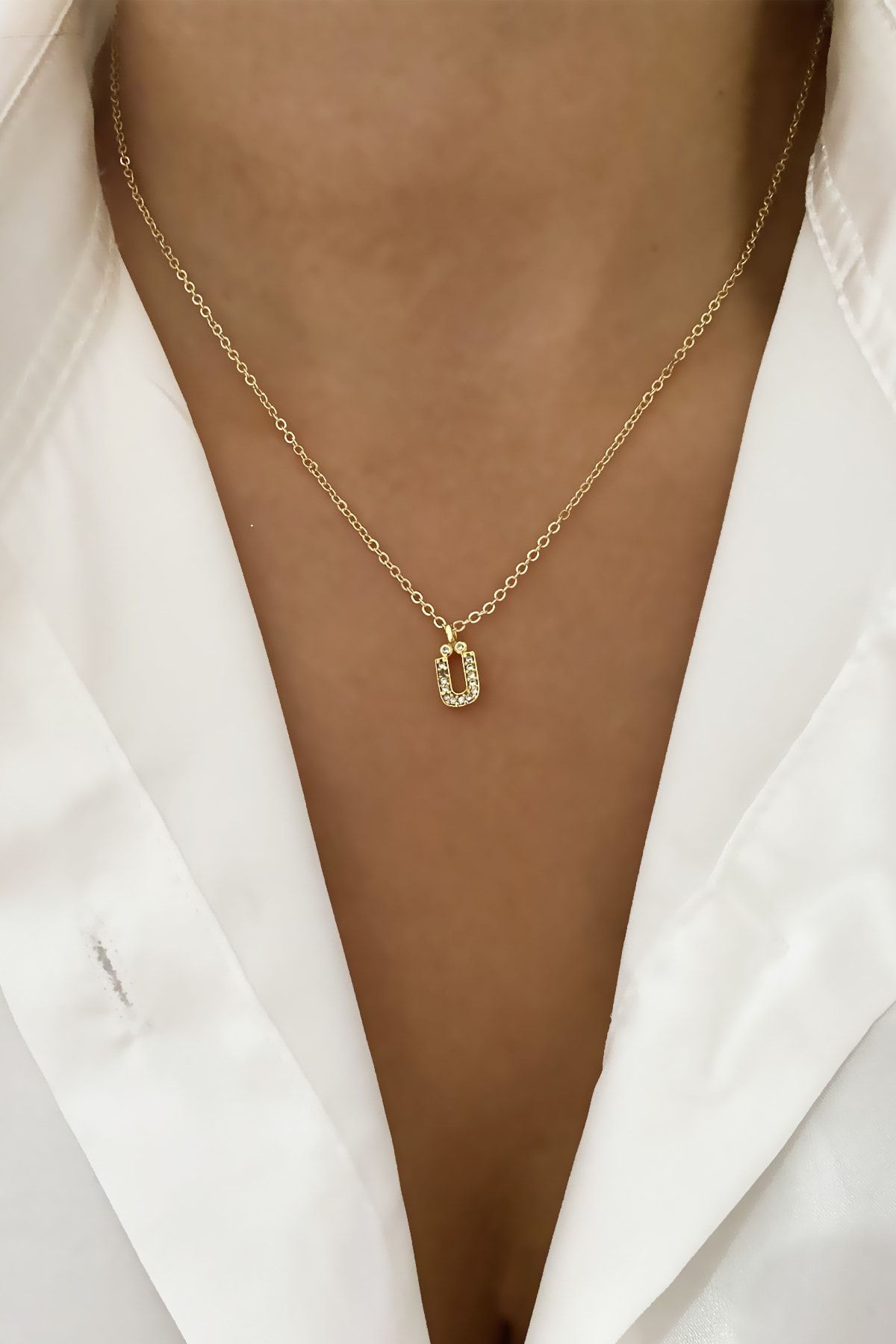 Thin sales letter necklace